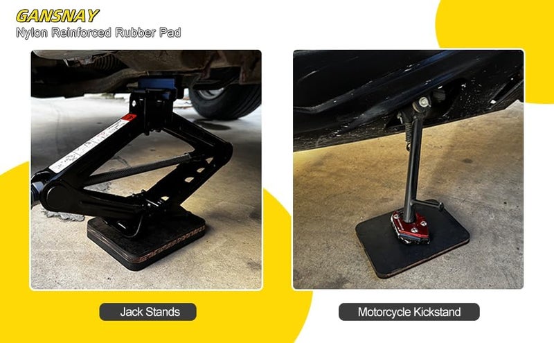 GANSNAY 4 Pack Heavy Duty Rubber Pads- Nylon Reinforced- 11,000lbs Capacity, Non-Slip Stabilizer Pads for Jack Stands, Motorcycle Kickstand, RV Leveling, Equipment Support- 0.4″ Height (6.3″×4.7″) - Image 2